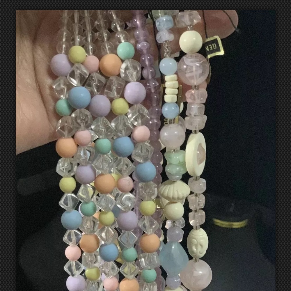 Vintage genuine Lucite Lot Of 4 Necklaces